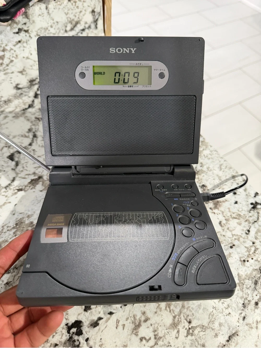 Vintage Sony World Time CD Clock Radio JPN Import FOR PARTS/REPAIR not working
